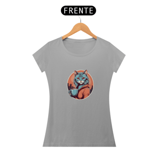 Nome do produto Baby Look Café com Gato da Luna