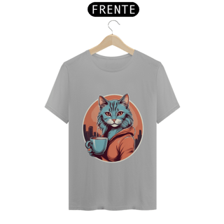 Nome do produto Camiseta Café com Gato da Luna