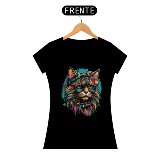 Nome do produto Baby Look Gato Aquarela Luna