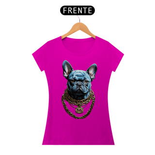 Nome do produto Baby Look Buldogue Mafioso Aquarela