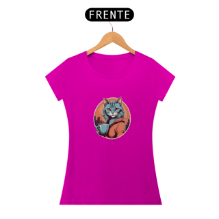 Nome do produto Baby Look Café com Gato da Luna