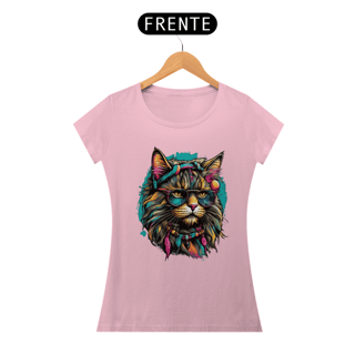 Nome do produto Baby Look Gato Aquarela Luna