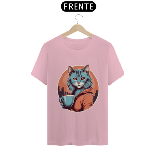 Nome do produto Camiseta Café com Gato da Luna
