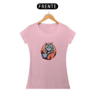 Nome do produto Baby Look Café com Gato da Luna