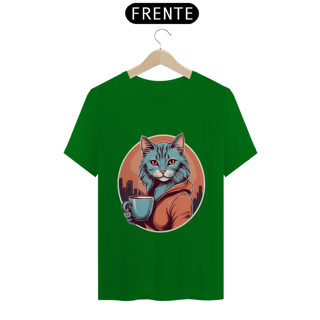 Nome do produto Camiseta Café com Gato da Luna