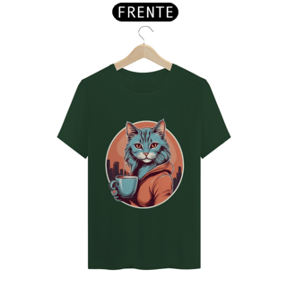 Nome do produto Camiseta Café com Gato da Luna