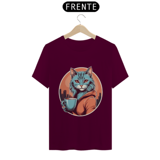 Nome do produto Camiseta Café com Gato da Luna