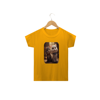 Nome do produto Camiseta Classic Infantil 2a/14a - Camiseta para Garotada 2 gatinhos