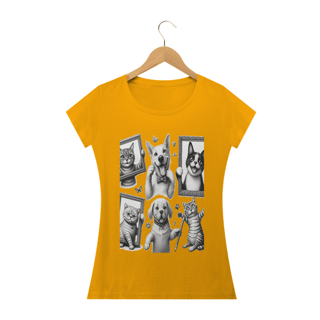 Nome do produto Camiseta Baby Long Classic -Gatos e cachorro Coletânea III