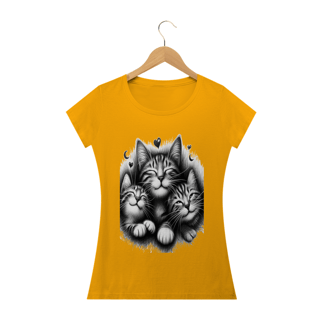Nome do produto Camiseta Baby Long Classic - 3 Gatinhos sorrindo,
