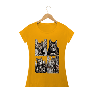 Nome do produto Camiseta Baby Long Classic -4 gatos