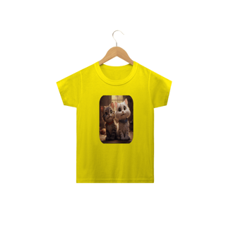 Nome do produto Camiseta Classic Infantil 2a/14a - Camiseta para Garotada 2 gatinhos