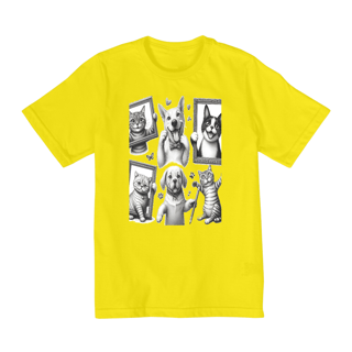 Nome do produto Camiseta Quality Infantil 10a/14a - Camiseta Gatos e cachorro Coletânea III