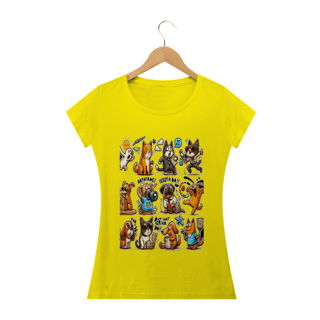 Nome do produto Camiseta Baby Long Classic -Gatos e cachorro Coletânea IV