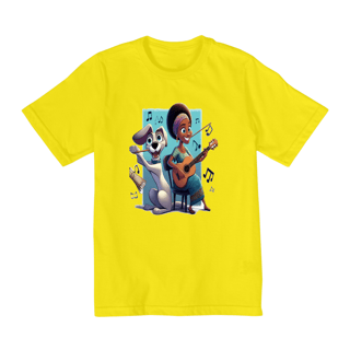 Nome do produto Camiseta Quality Infantil 10a/14a - Camiseta cachorro Tocando
