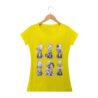 Nome do produto Camiseta Baby Classic Long- Camiseta coletânea bebê gatos e cachorro