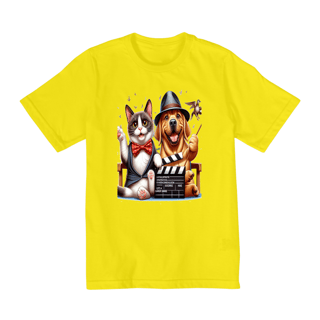 Nome do produto Camiseta Quality Infantil 10a/14a- Gato e cachorro 