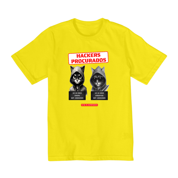 Camiseta Quality Infantil 10a/14a - Gatos Hackers procurados