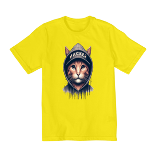 Nome do produto Camiseta Quality Infantil 10a/14a - Gato Hacker