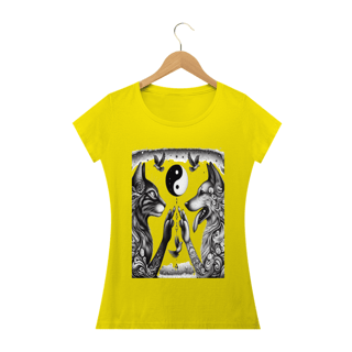 Nome do produto Camiseta Baby Long Quality -Harmonia Gato e Cão