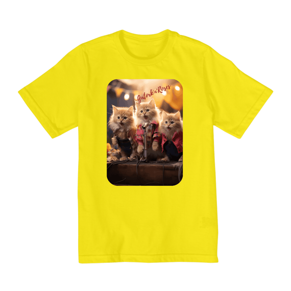 Camiseta Quality Infantil 2a/8a - Gato -Banda Gatork'n' Roses