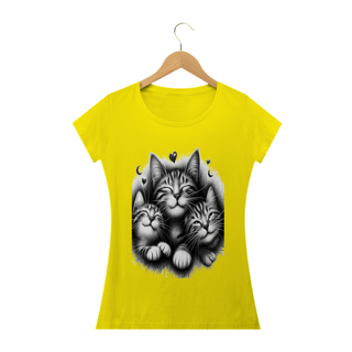 Nome do produto Camiseta Baby Long Classic - 3 Gatinhos sorrindo,