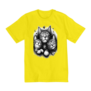 Nome do produto Camiseta Quality Infantil 10a/14a - 3 Gatinhos sorrindo