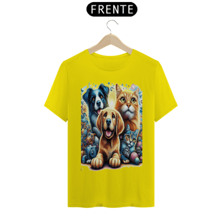 Nome do produto T- shirt Classic -  Amigos para sempre - Gatos e Cães