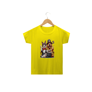 Nome do produto Camiseta Classic Infantil 2a/14a - Gato e cachorro claquete 