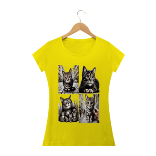Nome do produto Camiseta Baby Long Classic -4 gatos