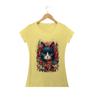 Nome do produto Camiseta Baby Long Estonada- Gato busto