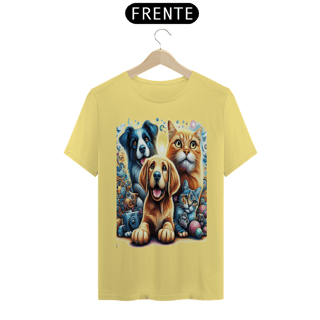 Nome do produto T - Shirt Estonada - Amigos para sempre - Gatos e Cães