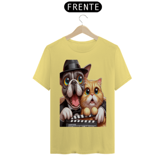 Nome do produto T-Shirt Estonada –  Gato e cachorro claquete