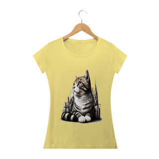 Nome do produto Camiseta Baby Long Estonada- Gato em desenho Lápis I