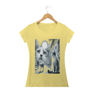 Nome do produto Camiseta Baby Long Estonada- Gato ao Luar