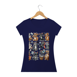 Nome do produto Camiseta Baby Long Classic -Gatos e cachorro Coletânea II