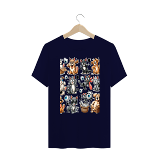Nome do produto T-Shirt PLUS SIZE - Gatos e cachorro Coletânea II 