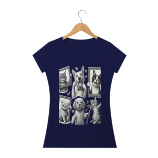 Nome do produto Camiseta Baby Long Classic -Gatos e cachorro Coletânea III