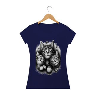 Nome do produto Camiseta Baby Long Classic - 3 Gatinhos sorrindo,