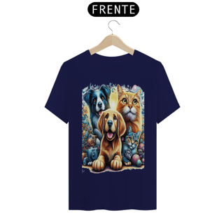Nome do produto T- shirt Classic -  Amigos para sempre - Gatos e Cães
