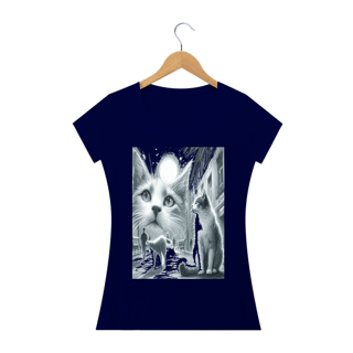 Nome do produto Camiseta Baby Long Quality –Gato ao Luar