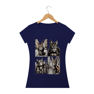 Nome do produto Camiseta Baby Long Classic -4 gatos
