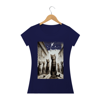 Nome do produto Camiseta Baby Long Classic - Gatos e Céu