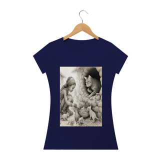 Nome do produto Camiseta Baby Long Classic - Gato alimenta