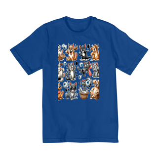 Nome do produto Camiseta Quality Infantil 10a/14a - Camiseta Gatos e cachorro Coletânea II