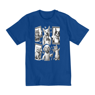 Nome do produto Camiseta Quality Infantil 10a/14a - Camiseta Gatos e cachorro Coletânea III