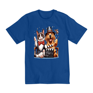 Nome do produto Camiseta Quality Infantil 10a/14a- Gato e cachorro 