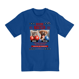 Nome do produto Camiseta Quality Infantil 2a/8a - Boxe GatoXCão Peso Pulga 