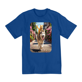 Nome do produto Camiseta Quality Infantil 10a/14a - Camiseta Gatos e Husky