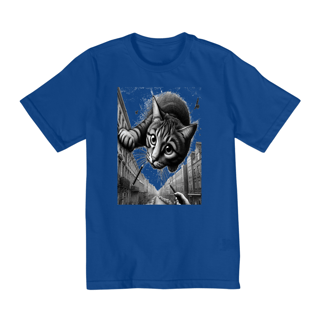 Camiseta Quality Infantil 10a/14a - Gato saindo do céu